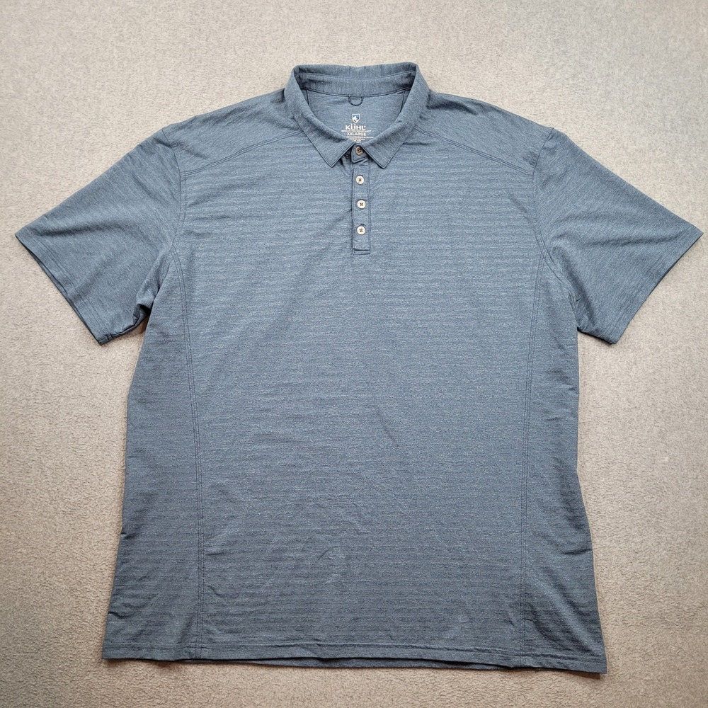 KUHL Airkuhl Polo Shirt Mens XXL Blue Short Sleeve Activewear 7344